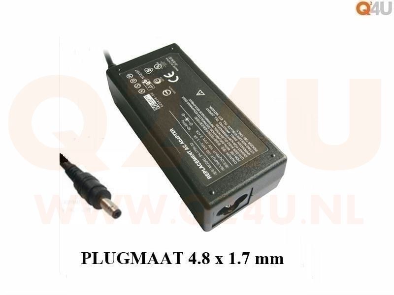 Q24U - OEM, Compaq - HP laptop oplader 19v 4.74a - 4.8 x 1.7 mm bajonet