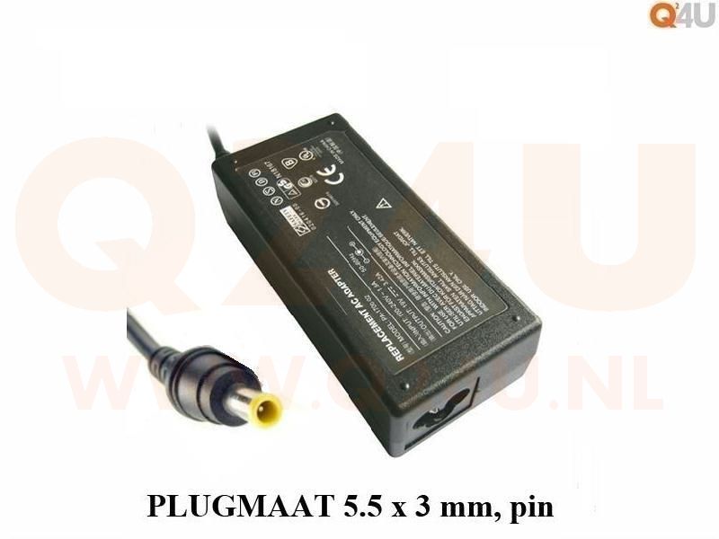 Q24U - OEM, Samsung laptop oplader 19v, 4.74a - 5.5 x 3.0 mm