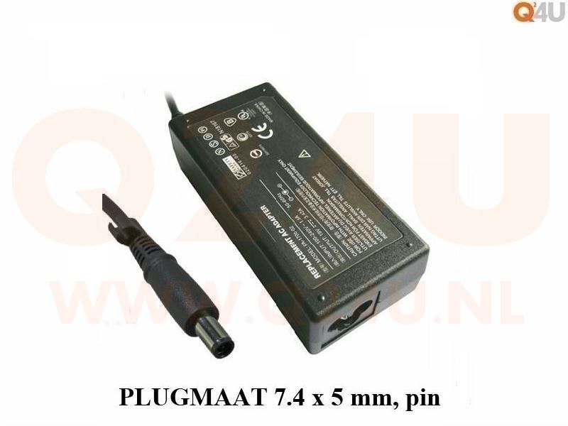 Q24U - OEM, HP laptop oplader 19v, 4.74 - 7.4 x 5.0 met pin