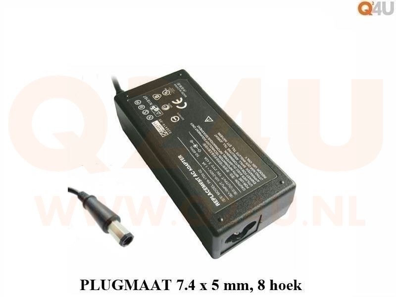 Q24U - OEM, Dell laptop oplader 19.5v, 3.34a - Octagonal barrel