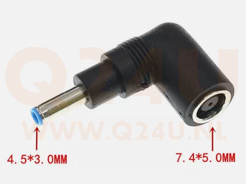 DC 7.4 x 5.0 mm naar 4.5 x 3.0 mm adapter