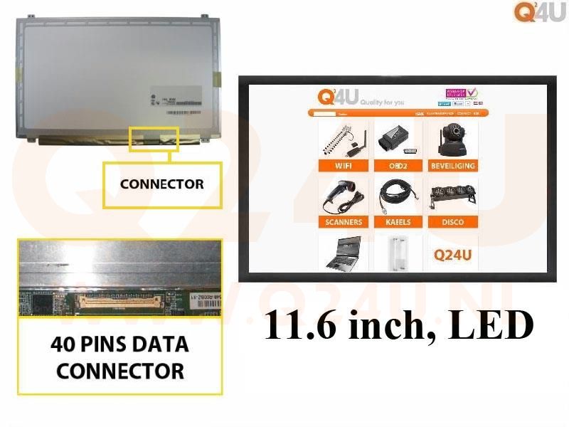 Scherm 11.6 inch, 1366 x 768, N116BGE-L32 - Glanzend
