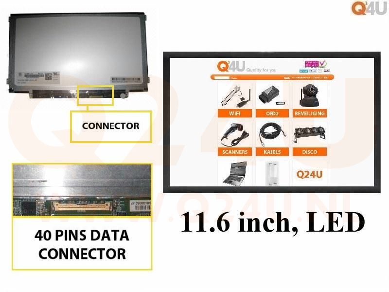 Scherm 11.6 inch, 1366 x 768, B116XW03 V.1 - Glanzend