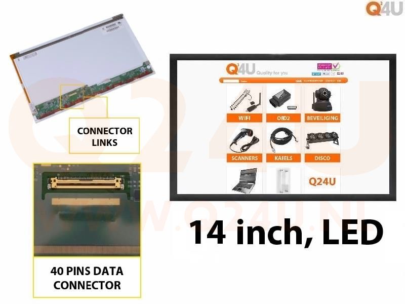 Scherm 14.0 inch, 1366 x 768, B140XW01 V.0 - Glanzend