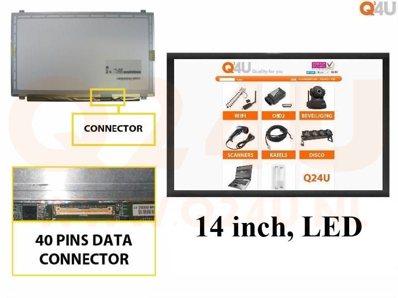 Scherm 14.0 inch, 1366 x 768, N140BGE-L12 - Mat