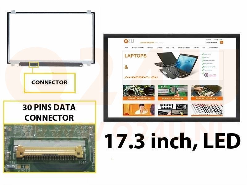 Scherm 17.3 inch, 1600 x 900, B173RTN02.1 - Glanzend