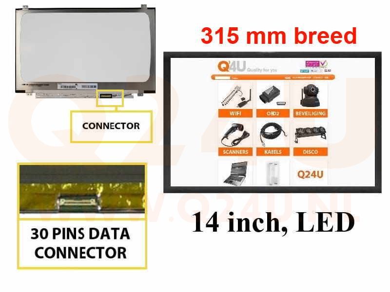 Scherm 14.0 inch, 1920 x 1080, B140HAN04.2 - Mat - 315 mm breed