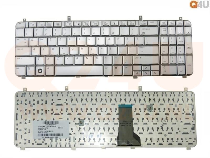 HP HDX X16-1000 series laptop toetsenbord, US - zilver