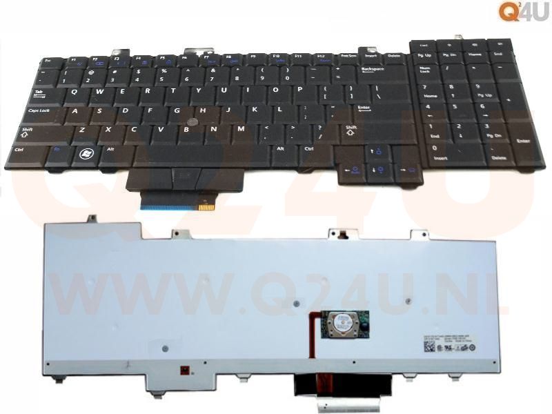 Dell Precision M6400 M6500 series laptop toetsenbord, US - zwart - met licht