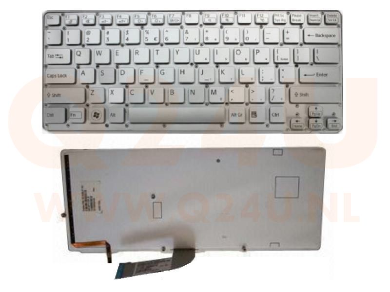 Sony Vaio VPC-SD VPC-SB series laptop toetsenbord, US - zilver - met licht
