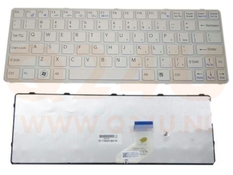 Sony SVE11 series laptop toetsenbord, US - wit