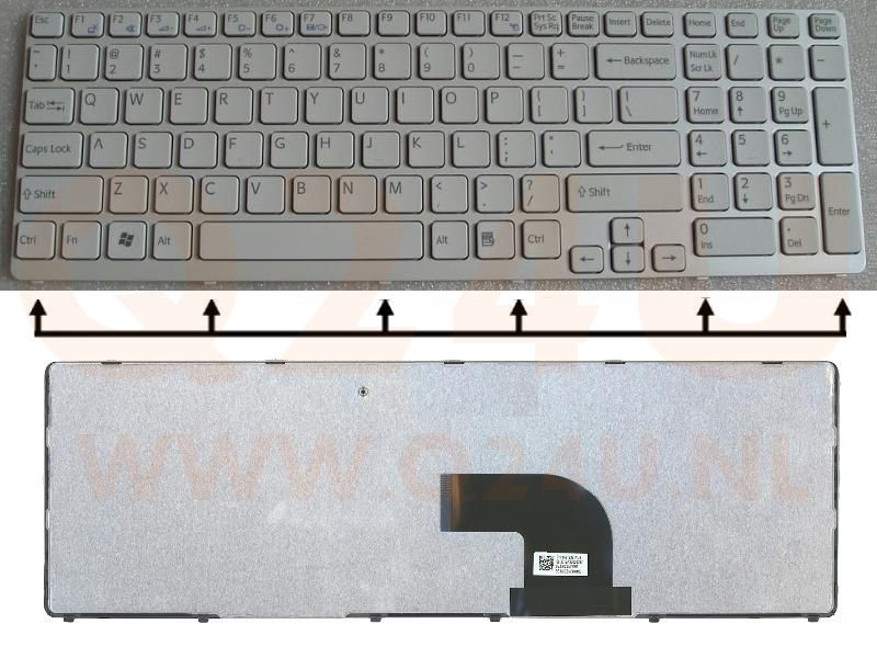 Sony VAIO SVE17 series laptop toetsenbord, US - wit