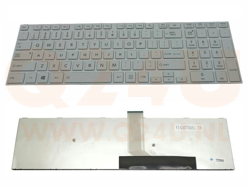 Toshiba Satellite L50 L50-A L50D series laptop toetsenbord, US - wit - met frame