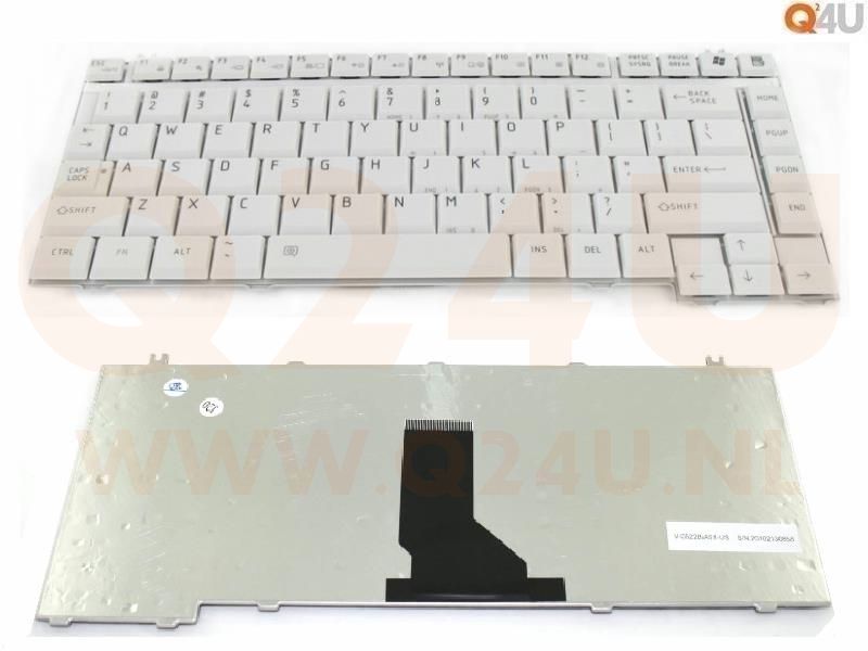 Toshiba Qosmio G10 G30 Satellite A10 A20 A30 A40 series toetsenbord, US - wit