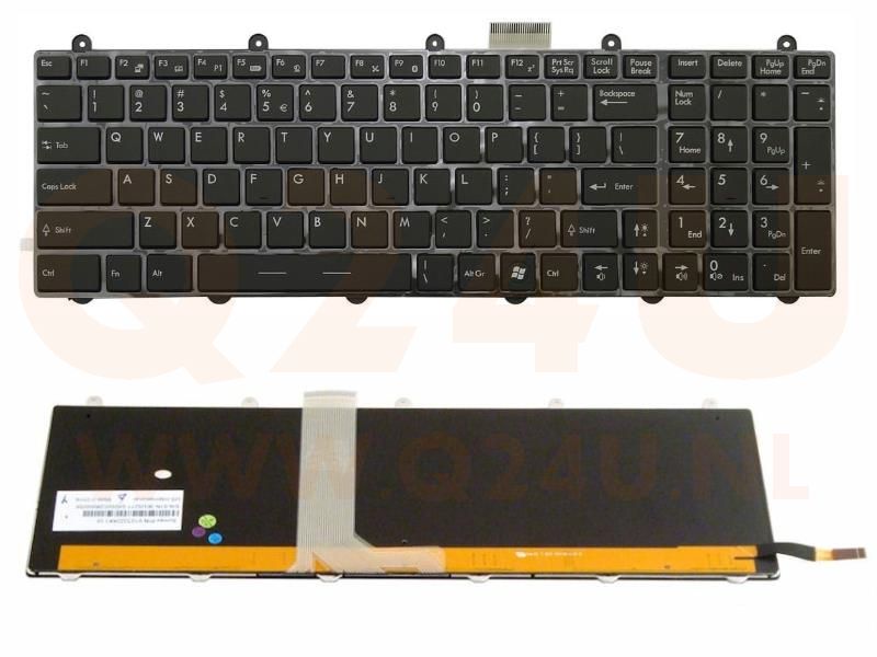 MSI GT780 GE60 GT60 GT70  GX60 GX70 series laptop toetsenbord, US - zwart - met licht