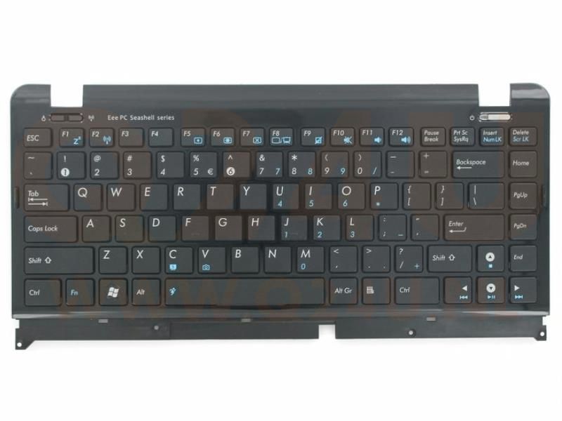 Asus eeePC 1215n series laptop top case toetsenbord, US - zwart