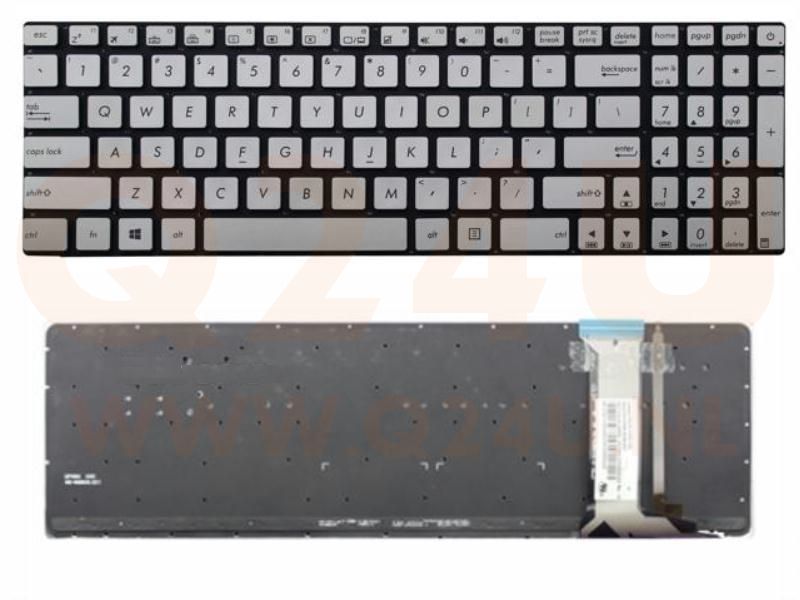 ASUS N551 GL552 series laptop toetsenbord, US - zilver met licht