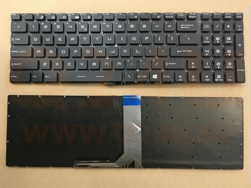 MSI GS60 MSI GS70 MSI GT72 MSI GE62 MSI GE72 series laptop toetsenbord, US - zwart - zonder licht