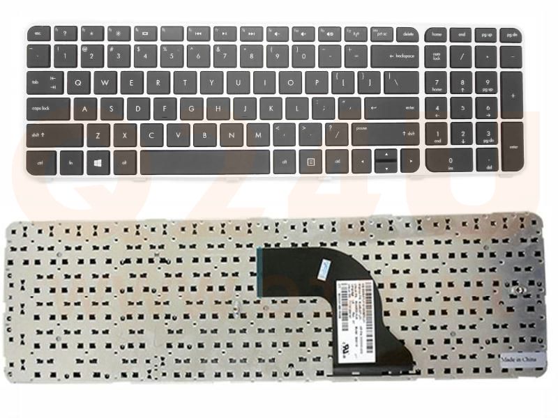 HP Envy DV7-7000 7200 7300 series laptop toetsenbord, US - zwart - zonder licht - met zilver frame