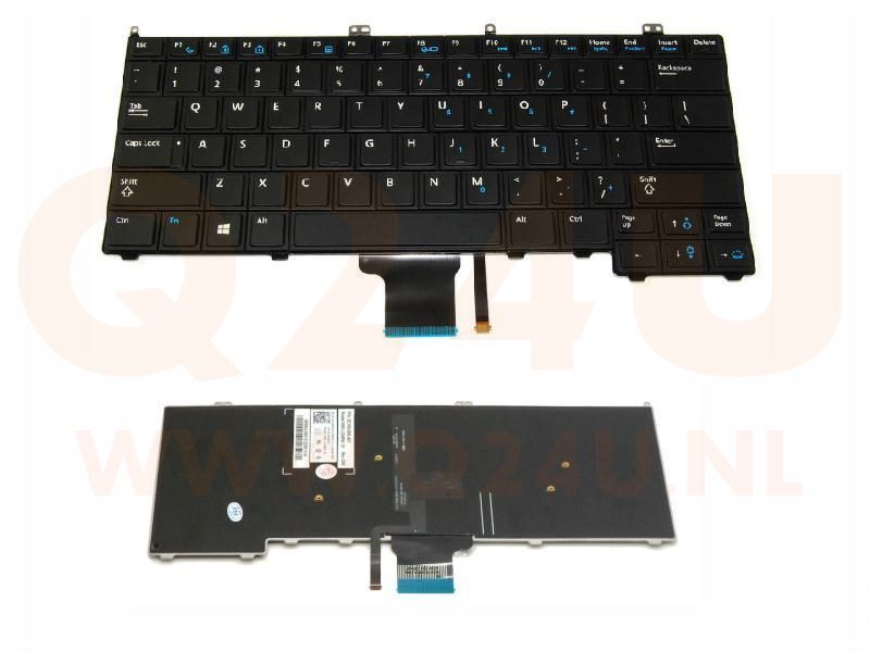 Dell Latitude 12-7000 E7240 series laptop toetsenbord, US - zwart - met licht - zonder pointer