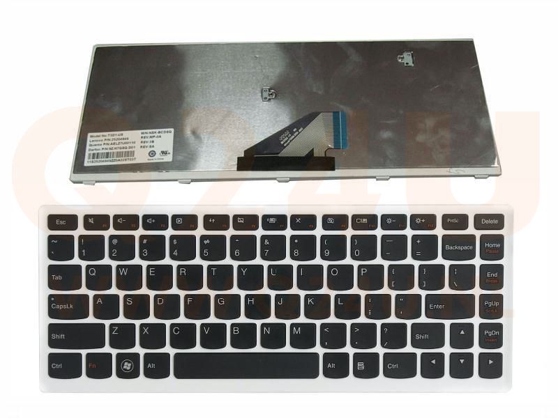 Lenovo IdeaPad U310 series laptop toetsenbord, US - zwart - wit frame