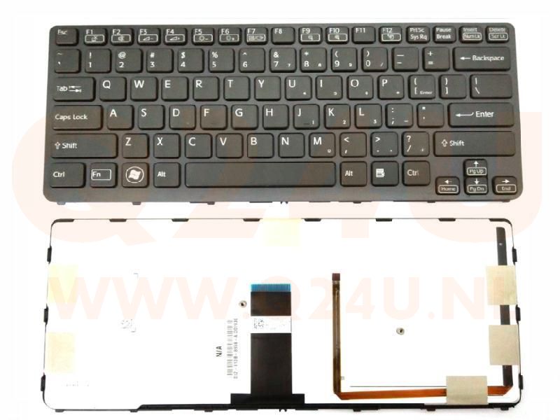 Sony Vaio SVE14 Series laptop toetsenbord, US - zwart - met licht