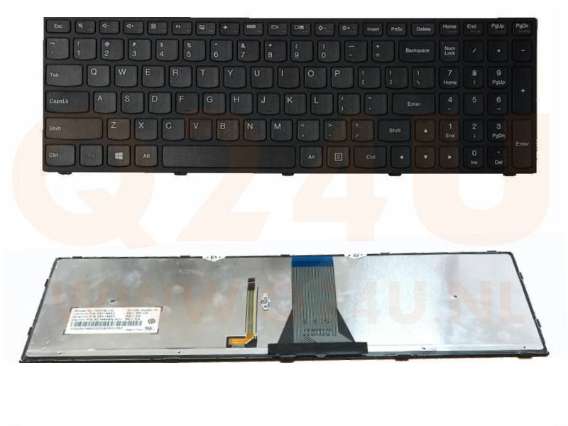 Lenovo IdeaPad B50-30 G50-70 Z70-80 series laptop toetsenbord, US - zwart - zwart frame - met licht
