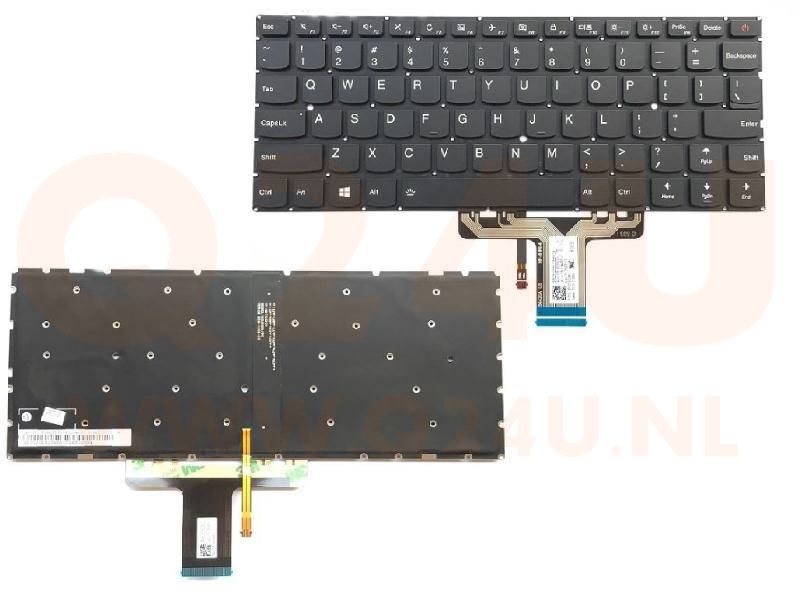 Lenovo IdeaPad 710S-13IKB 710S-13ISK series laptop toetsenbord, US - zwart - met licht
