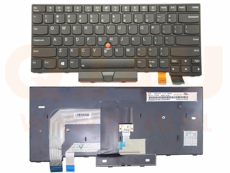 Lenovo ThinkPad T460 T470 laptop toetsenbord, US - zwart - zonder licht
