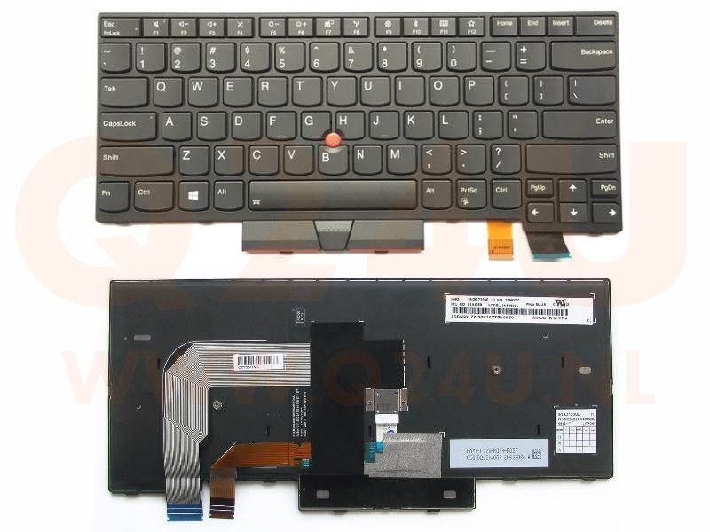 Lenovo ThinkPad T460 T470 laptop toetsenbord, US - zwart - met licht