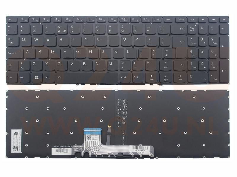 Lenovo Ideapad 310 510 310S 510S series laptop toetsenbord, US - zwart - met licht