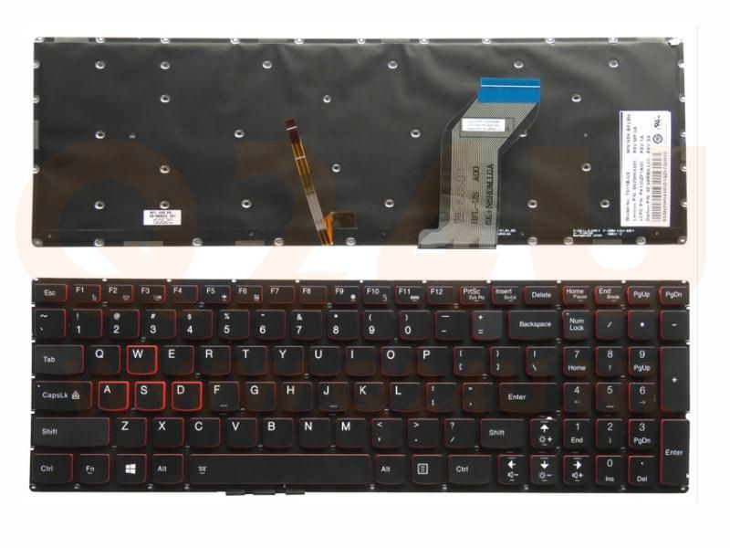 Lenovo IdeaPad Y700-15ISK Y700-17ISK laptop toetsenbord, US - zwart - met licht