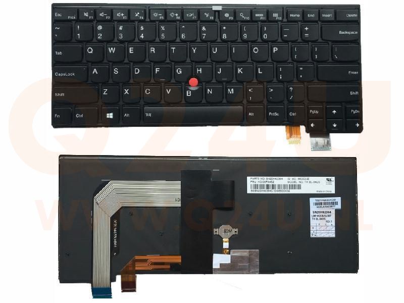 Lenovo Thinkpad T460s T470s laptop toetsenbord, US - zwart - zonder licht