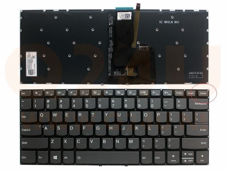 Lenovo Yoga 520-14IKB 720-15IKB laptop toetsenbord, US - zwart - met licht