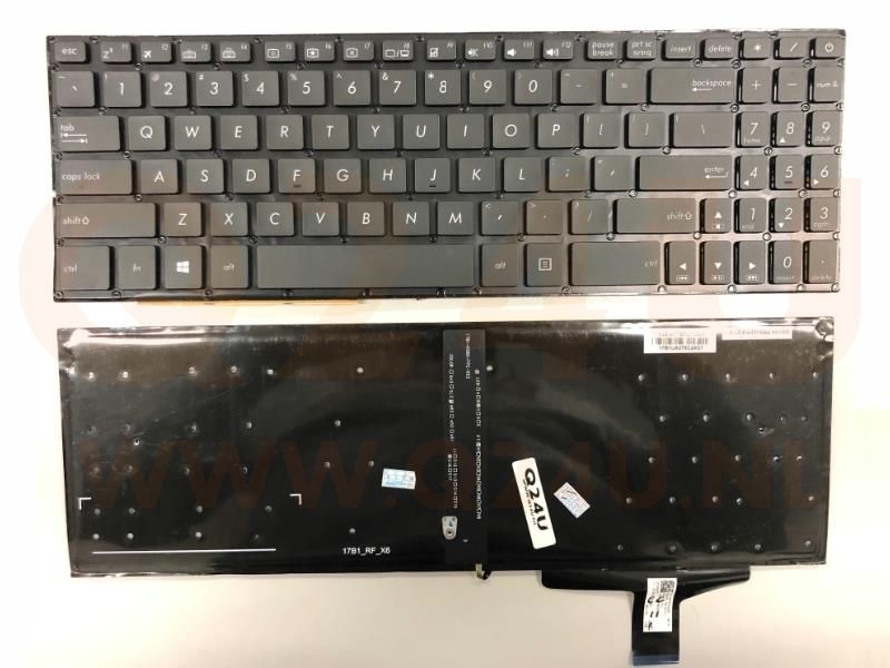 Asus VivoBook M580 N580 X580  series toetsenbord, US - zwart - met licht