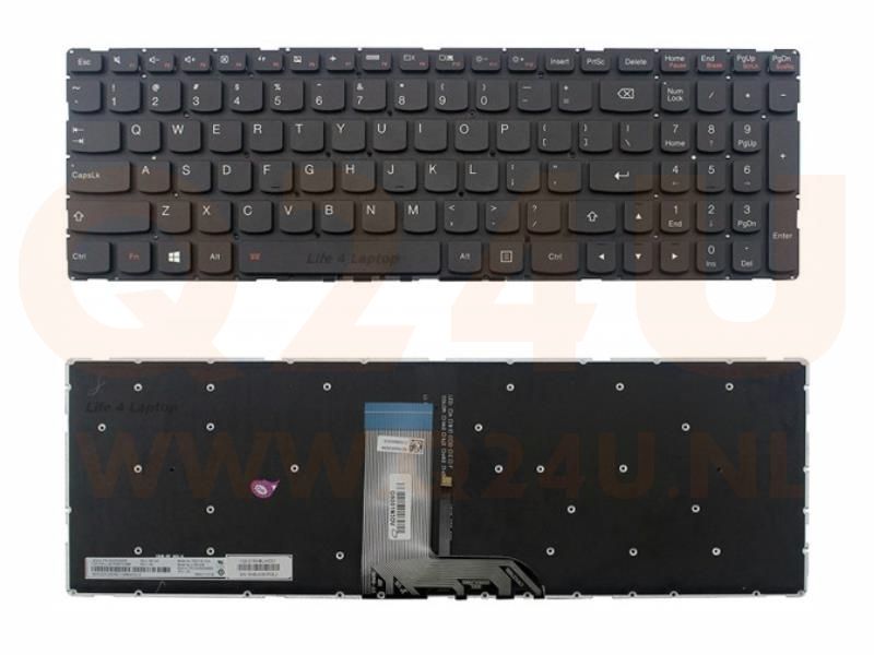 Lenovo IdeaPad 700-15ISK 700-17ISK series toetsenbord, US - zwart - met licht
