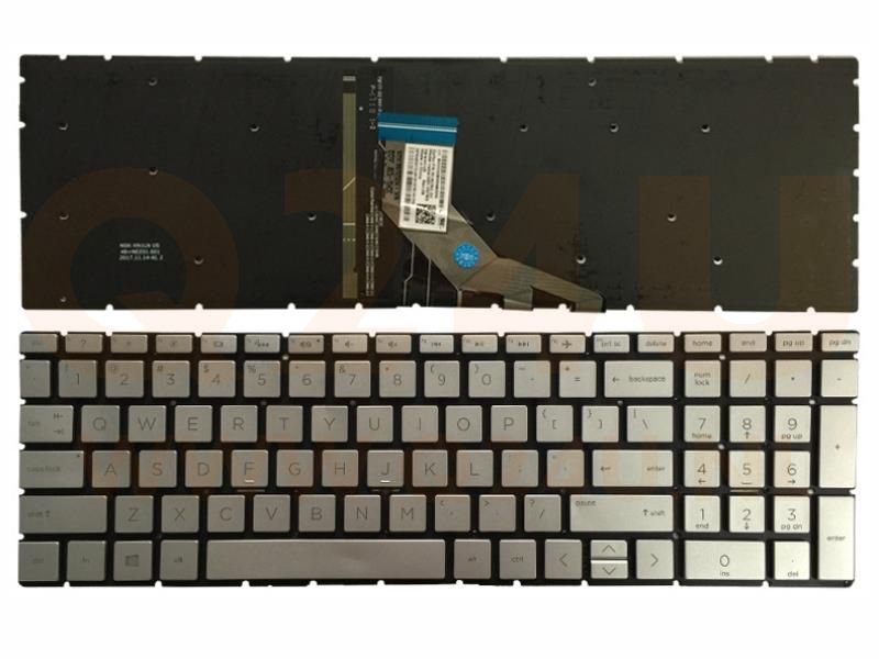 HP Pavilion 15-DA 15-DB series laptop toetsenbord, US - zilver - met licht