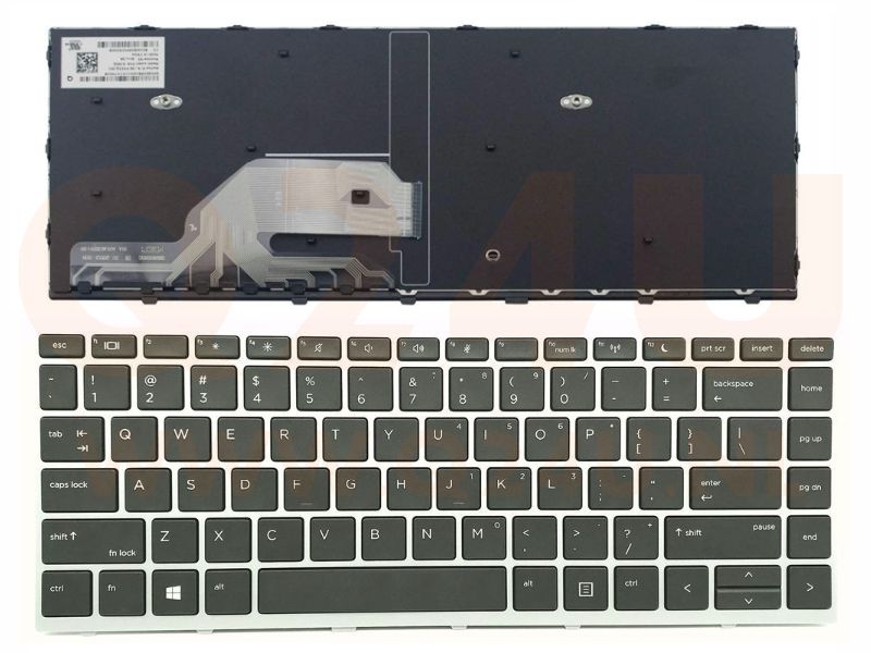 HP ProBook 430 440 445 G5 laptop toetsenbord, US - zilver frame - zonder licht