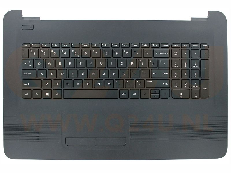 HP 17-X 17-Y series laptop topcase, US - zwart - 856698-B31 - met licht