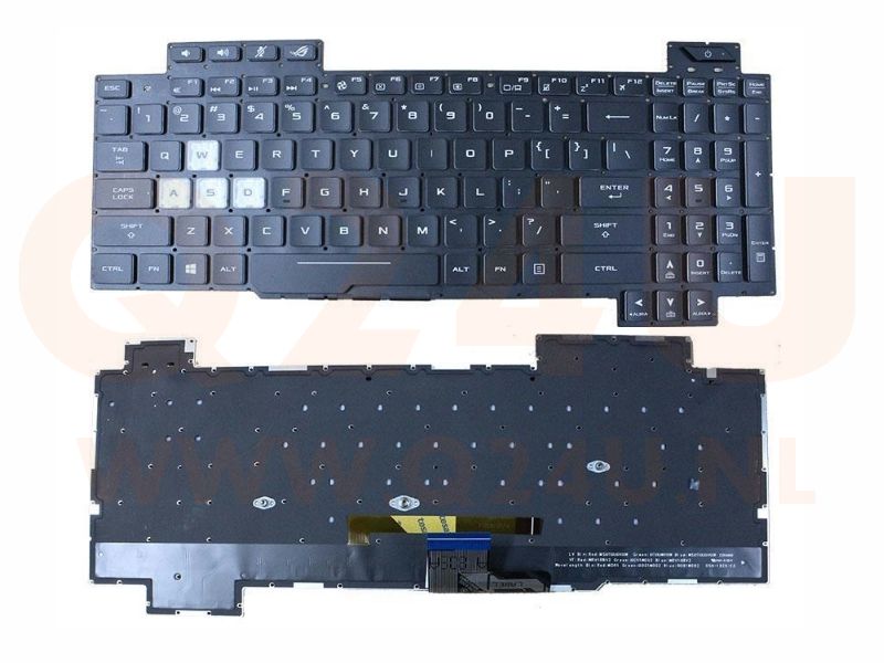 Asus ROG Strix Scar II GL704 series laptop toetsenbord, US - zwart - 0KNR0-661NUS00 - met multicolor licht