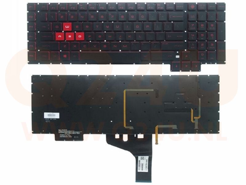 Hp Omen 17-an series laptop toetsenbord, US - zwart - met licht