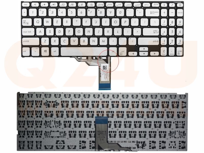 Asus Vivobook 15 series toetsenbord - 0KNB0-5108US00 - zilver