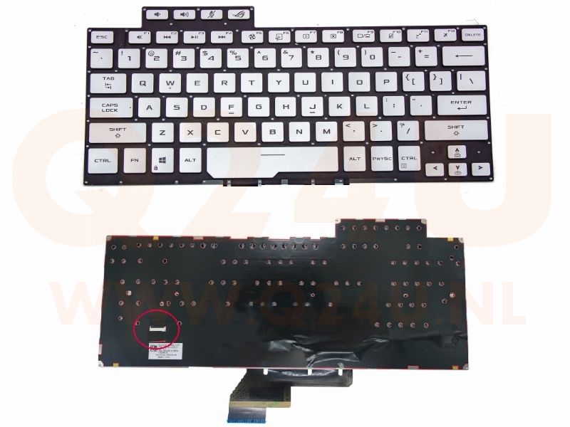 Asus Rog Zephyrus GU502 series laptop toetsenbord, zilver met licht (model 2)
