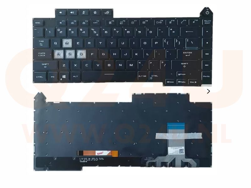 Asus ROG STRIX G15 series laptop toetsenbord - zwart- met RGB licht