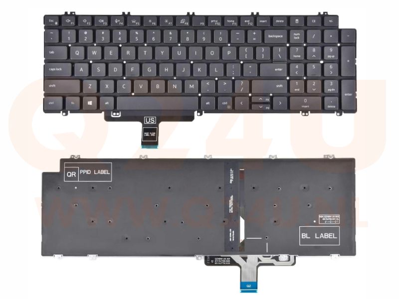 Dell Latitude 3540 5520 5521 5530 5531 5540 US keyboard - N7N16  - met licht