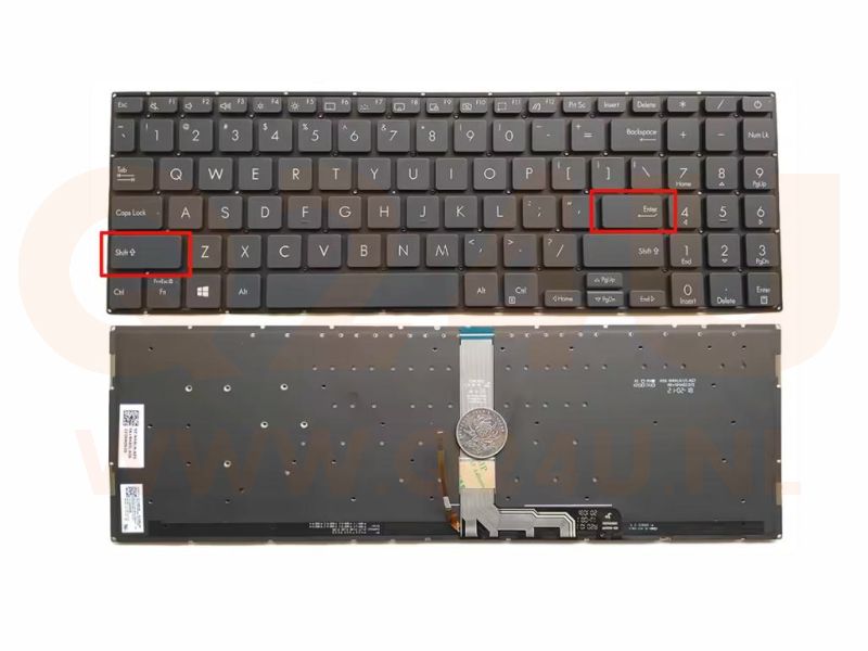 Asus ZenBook Pro 15 UX535 UX535L UX535LH US qwerty toetsenbord - grijs - 90NB0RW1-R30US0