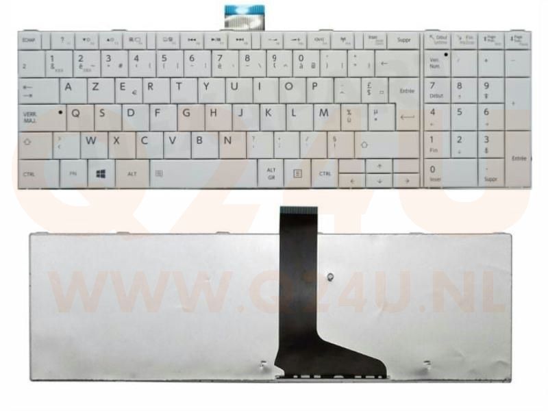 Toshiba Satellite C850 C870 C850 C870 series laptop toetsenbord, FR AZERTY- wit