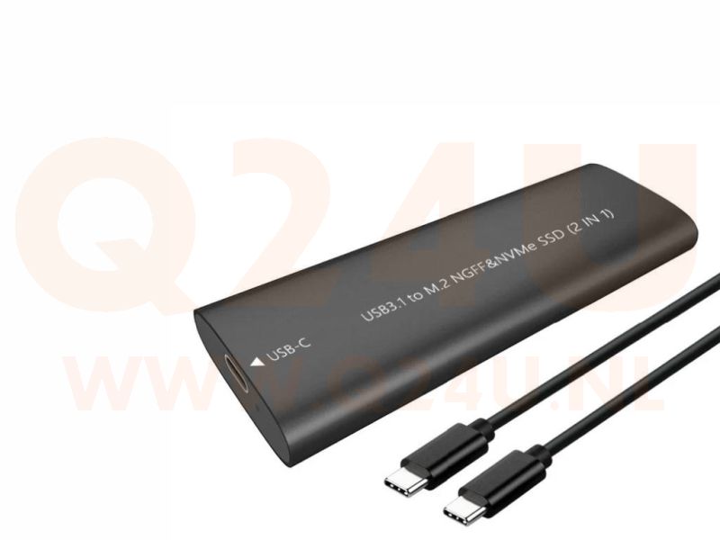 M.2 NVMe & NGFF SSD behuizing USB 3.1 type-C - type A - C