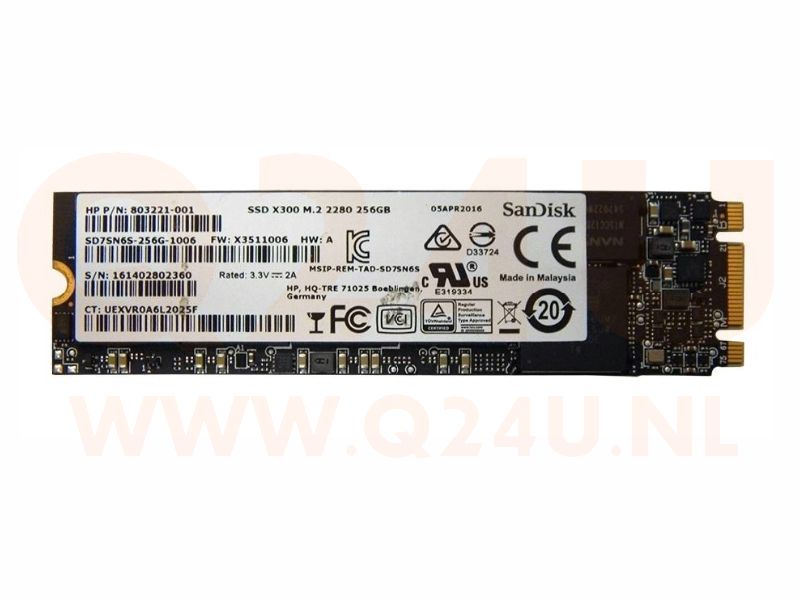 HP 256 GB SSD TLC SATA 6Gbps M.2 2280 803221-001 - gebruikt
