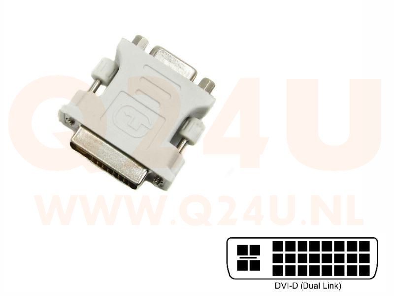 DVI-D dual link - VGA adapter, 24 + 5 pin